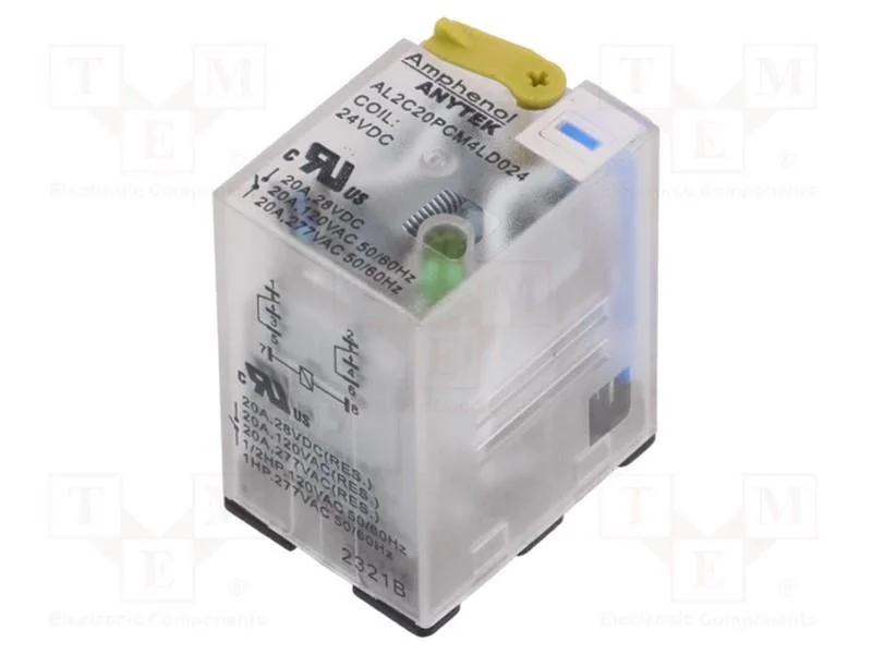 Rel&eacute;: Electromagn&eacute;ticos Industriais, Dpdt, 24vdc, 20a/277vac