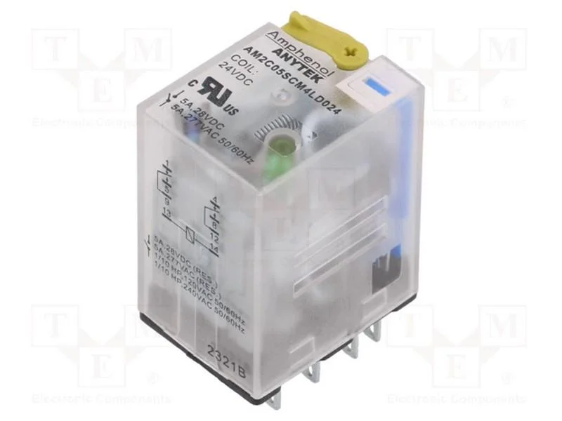 Rel&eacute;: Electromagn&eacute;ticos Industriais, Dpdt, 24vdc, 5a/277vac, Base