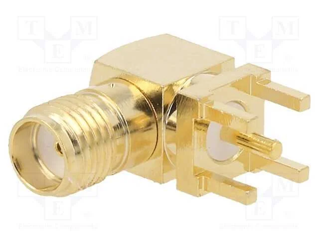 Tomada, Sma, F&ecirc;mea, Angulares 90, 50o, Tht, para Pcb, Ptfe, Dourado