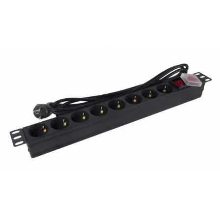 R&eacute;gua 19" com Interruptor 8 Tomadas - Schuko