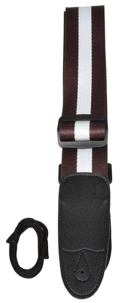 Guitar Strap Webbing Brown & White