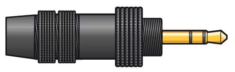 Ficha Stereo de 3.5 Mm Preta 6 Mm
