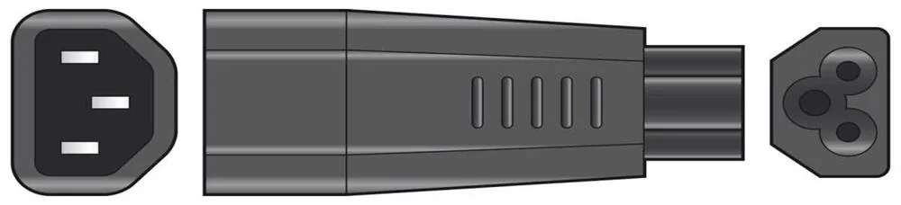Iec Plug To Cloverleaf Plug Adaptor (C14 To C5)