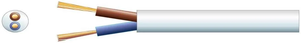 Pvc de rede redondo com 2 n&uacute;cleos, 2 X 24/0,2 mm,.