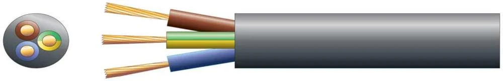 Pvc de Rede Redonda com 3 N&uacute;cleos, 3 X 48/0,2 Mm, 15a, 8,7 Mm, Preto, 100 M