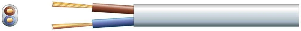 2 Core Oval Mains Pvc, 2 X 16/0.2mm, 3a, Branco, 100m