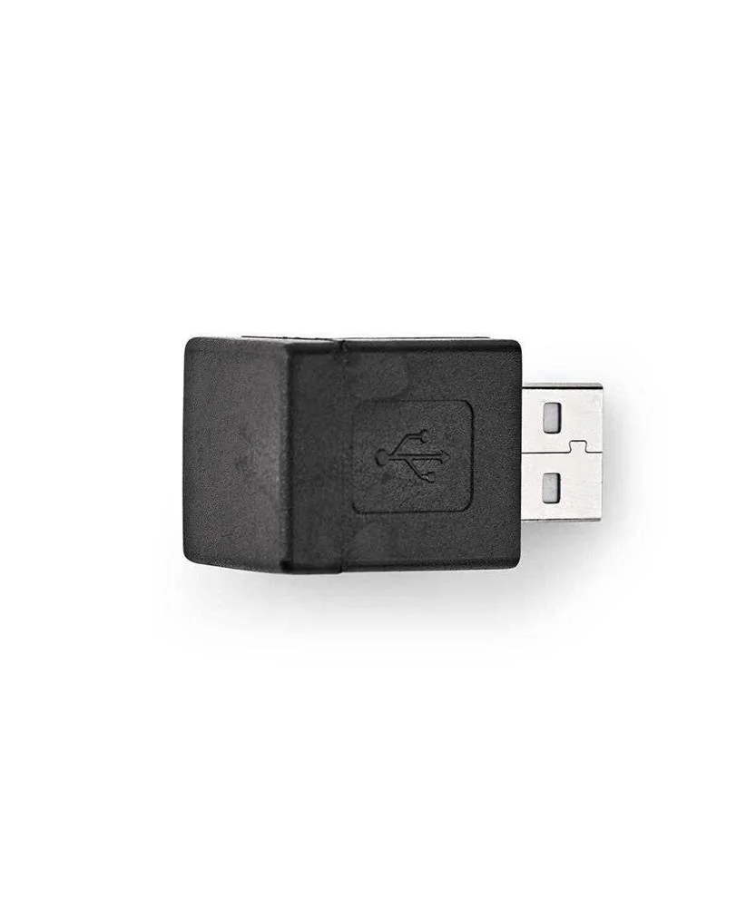 Adaptador Usb-A | Usb 2.0 | Usb-A Macho | Usb-A F&ecirc;mea | 480 Mbps | Redondo | Niquelado | Pvc | Preto