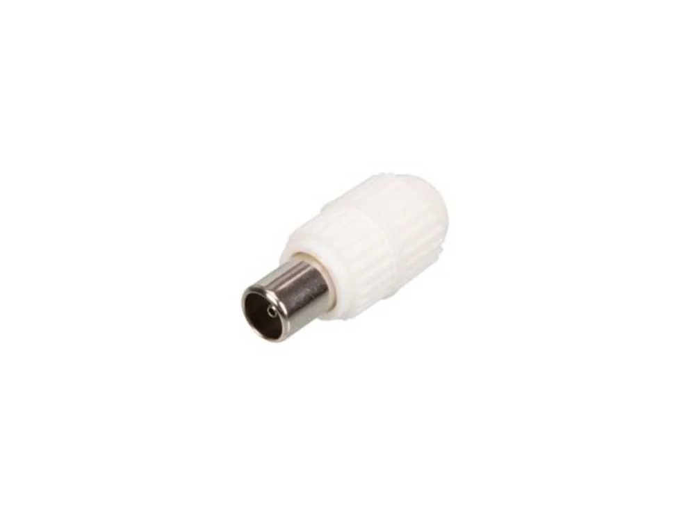 Ficha de Tv de Pl&aacute;stico 9,5 Mm/2,3 Mm - Macho - Branco