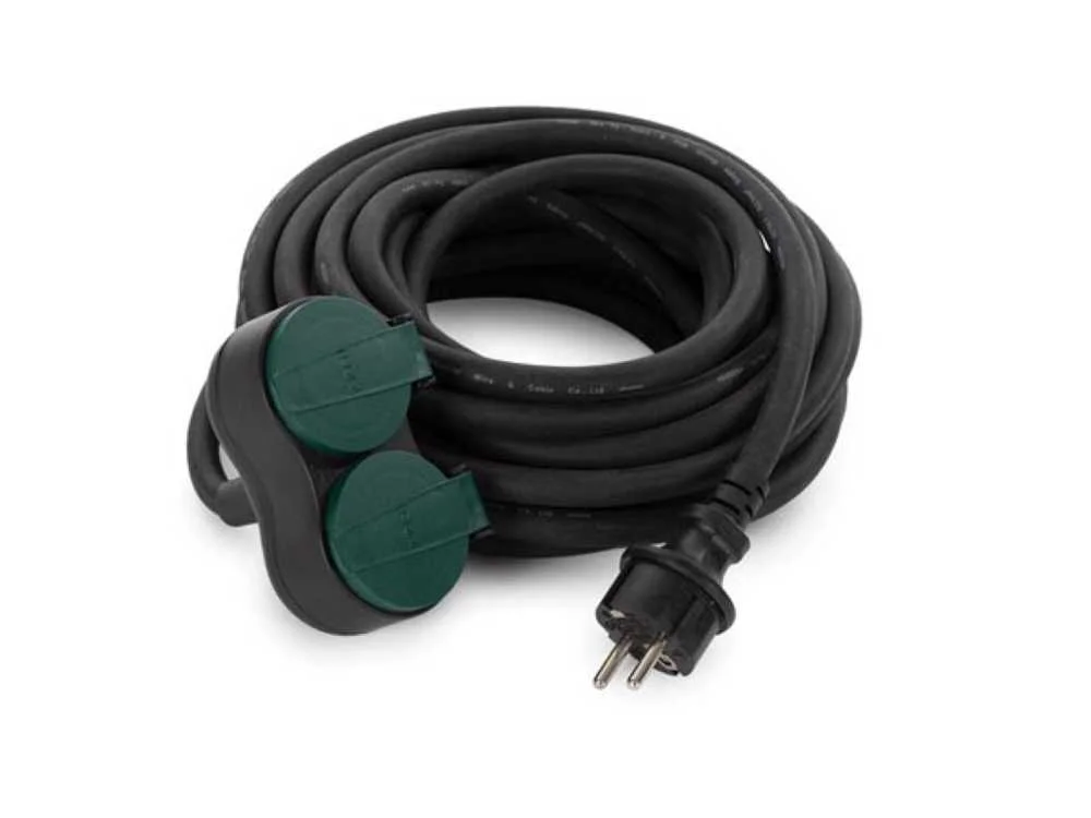 Cabo de Extens&atilde;o para Exterior com 2 Tomadas - Pino Terra - 10 M