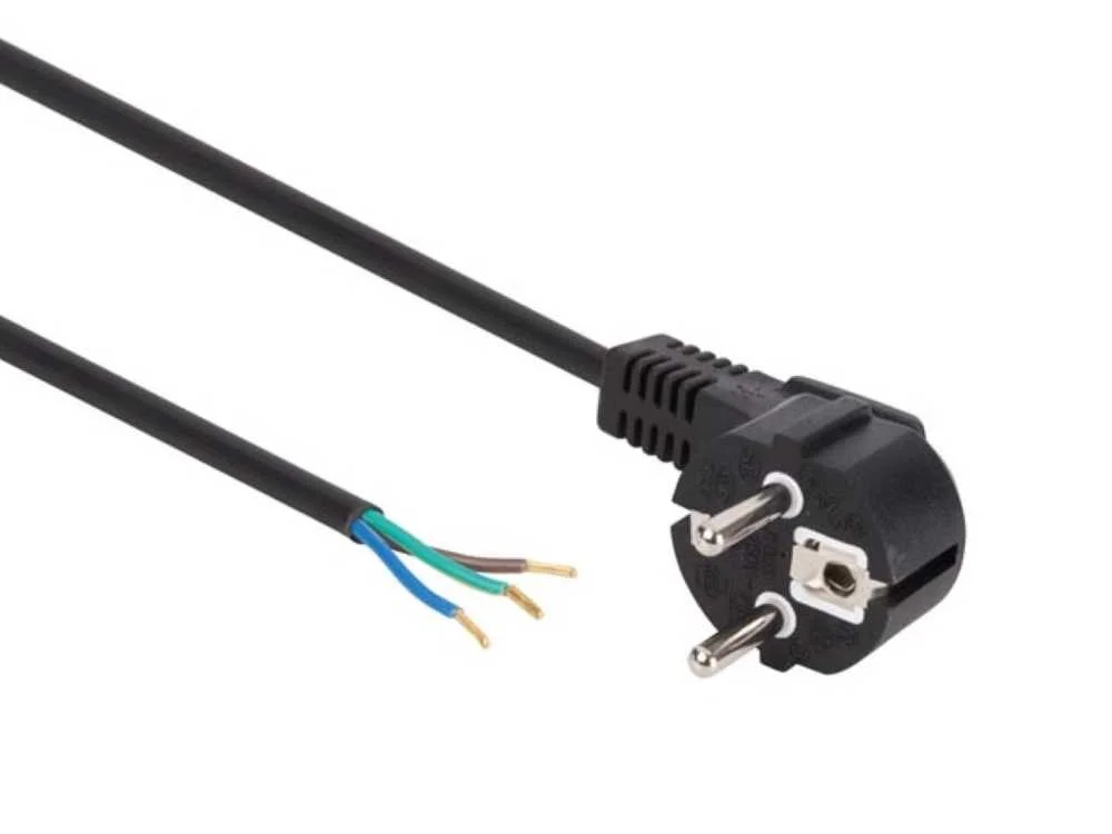 Cabo de Alimenta&ccedil;&atilde;o Preto Cee 7/7 90 + Extremidades L=1.5 M H05vv-F 3g0.75 Mm&sup2;