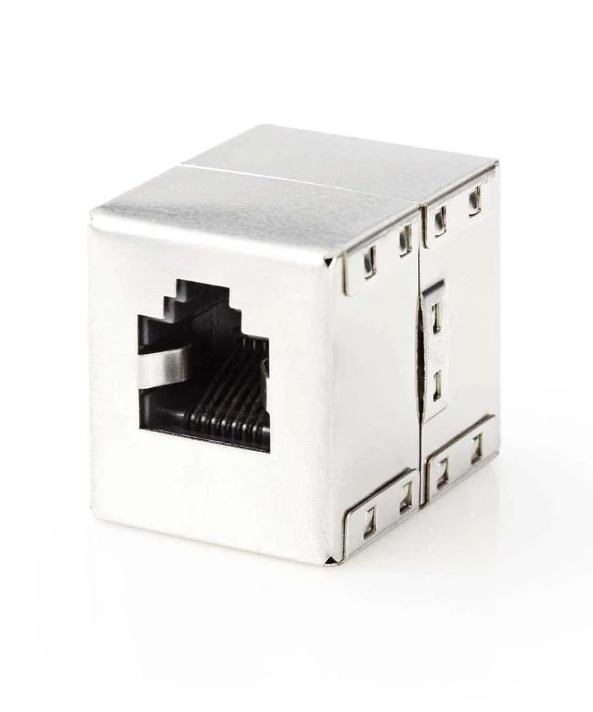 Acoplador de Red  Cat5  Blindado  Rj45 Femea  Rj45 Femea  Recto  Abs  Caja