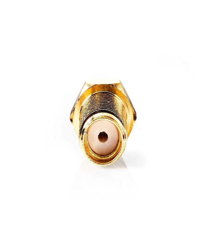 Conector Sma: Reto: F&ecirc;mea: Banhado a Ouro: 50 Ohm: Crimp: Di&acirc;metro de Entrada do Cabo: 2,55