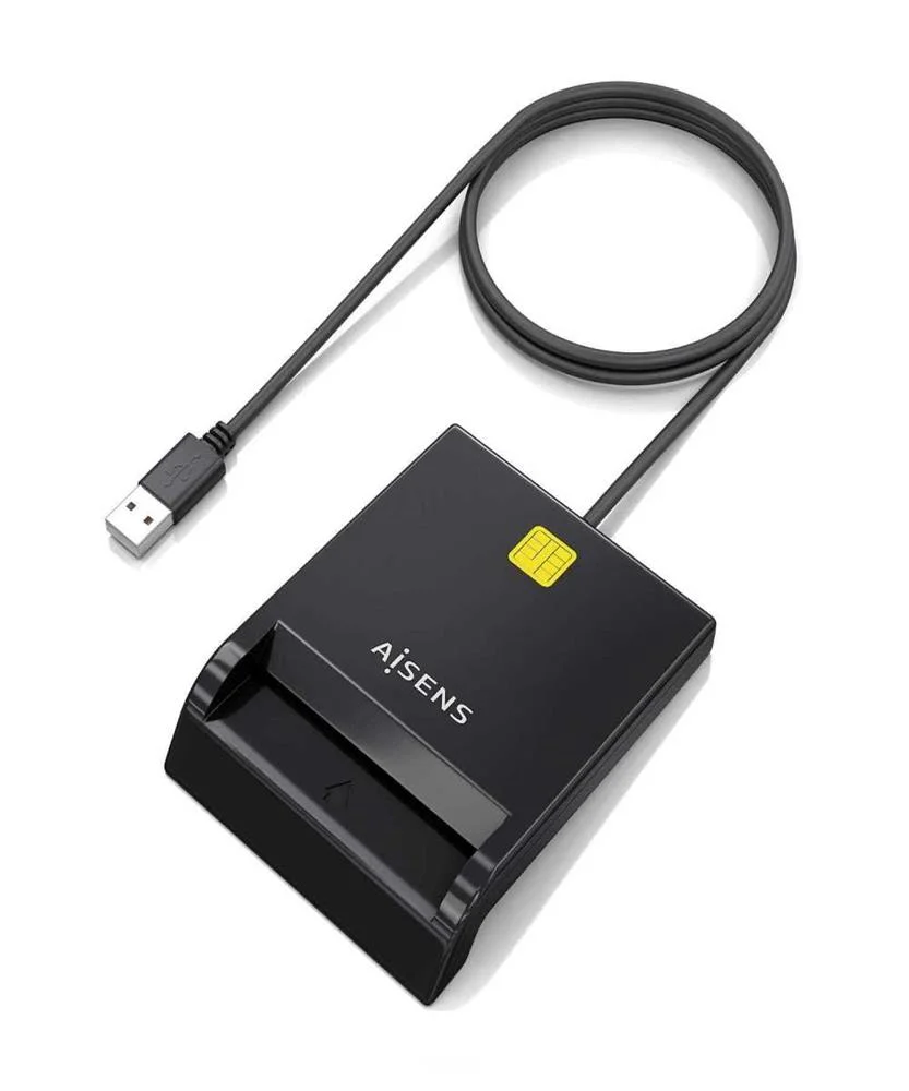Leitor de Cart&otilde;es Inteligentes Dni Usb Preto - Aisens