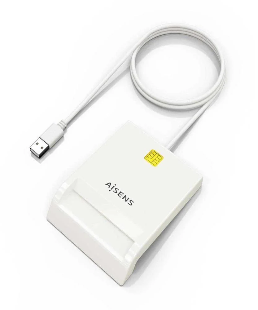 Leitor de Cart&otilde;es Inteligentes Dni Usb Branco - Aisens