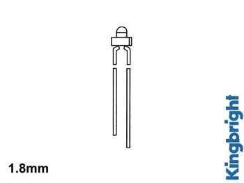 L&acirc;mpada LED padr&atilde;o de 1,8 mm Amarela Difusa