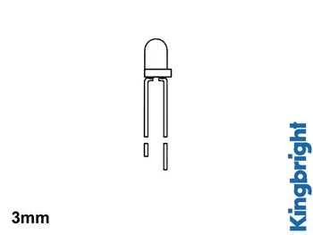 L&acirc;mpada LED padr&atilde;o de 3 mm Amarela Difusa