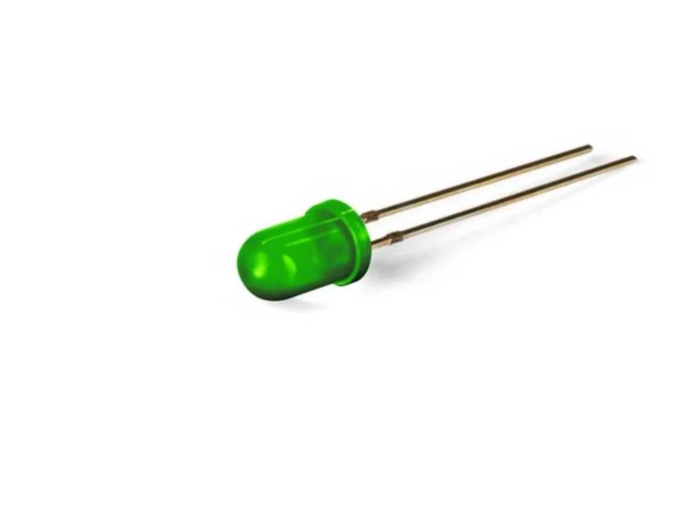 L&acirc;mpada LED padr&atilde;o de 5 mm verde difusa