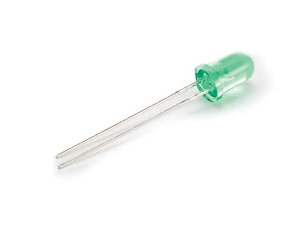L&acirc;mpada LED padr&atilde;o de 5 mm Verde Transparente