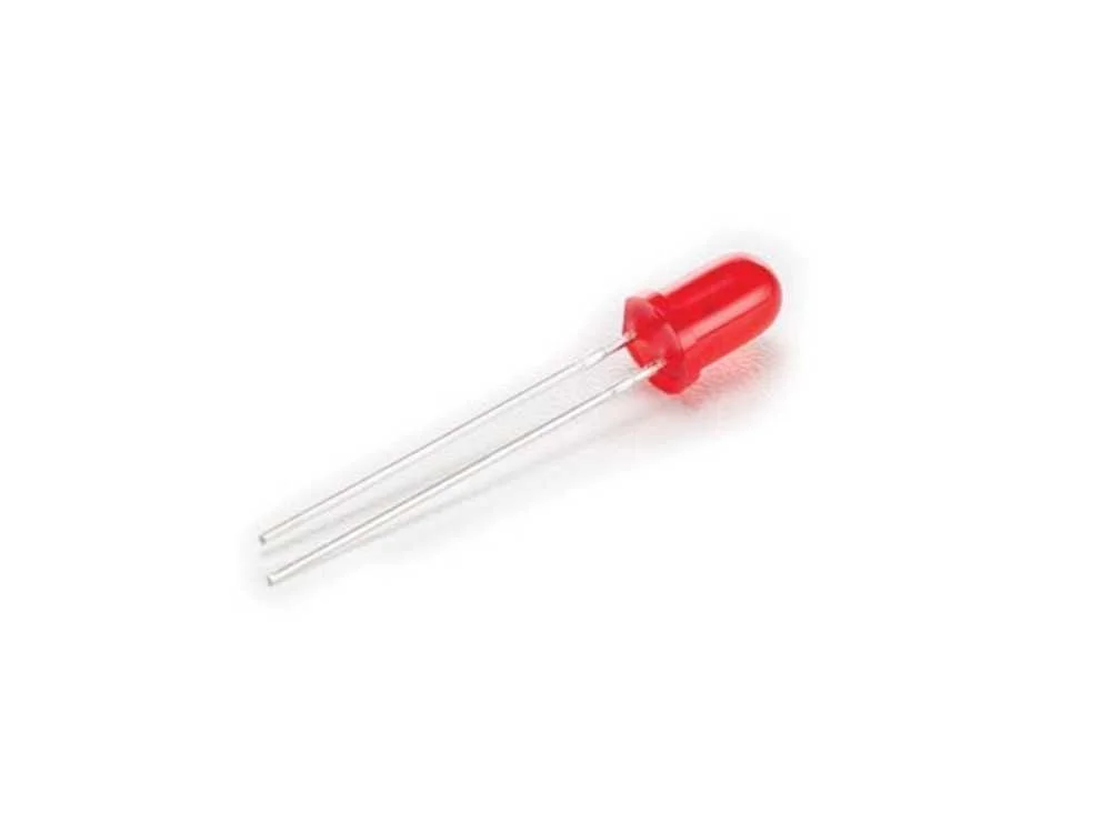 L&acirc;mpada LED padr&atilde;o de 5 mm vermelha difusa