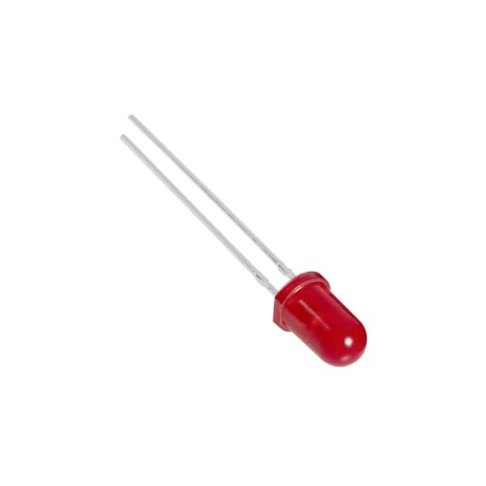L&acirc;mpada LED padr&atilde;o de 5 mm vermelha difusa