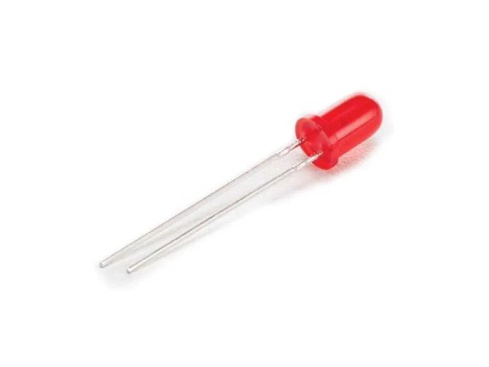 L&acirc;mpada LED padr&atilde;o de 5 mm vermelha difusa