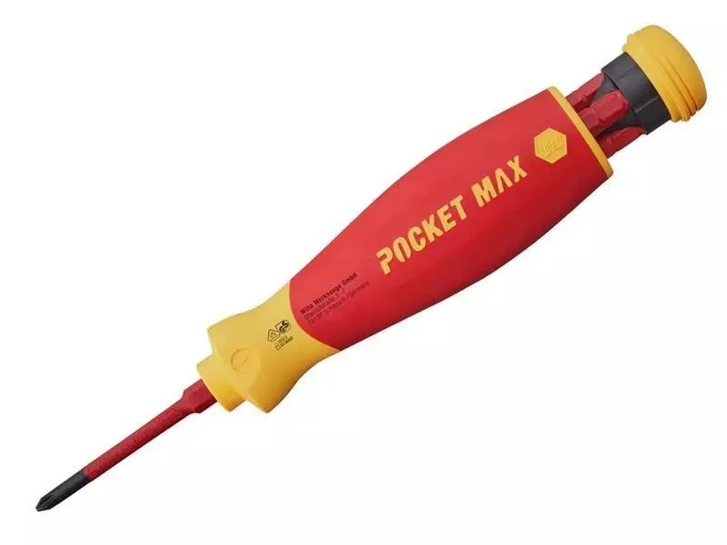 Wiha Screwdriver With Bit Magazine Pocketmax&reg; Electricmixed With 4 Slimbits Vde