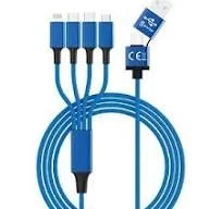 Cabo de Carregamento Smrter Hydra Elite 6em1 Nylon Tipo Usb-C, Azul-Marinho