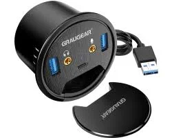 Hub de mesa Graugear Usb 3.0 com porta de &aacute;udio e.