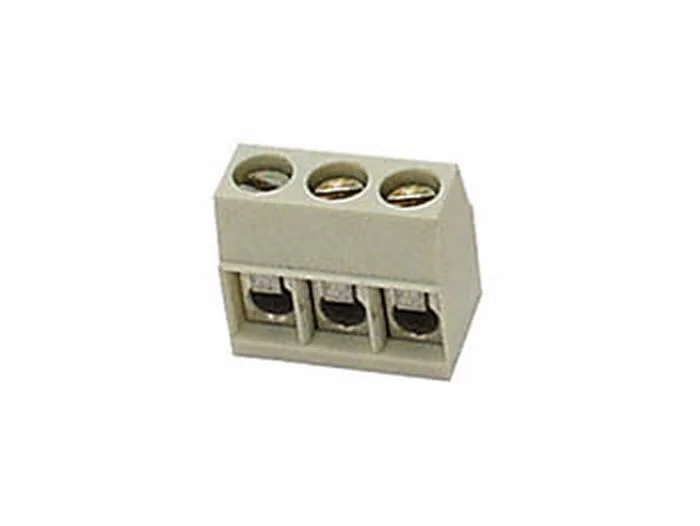 Screw Connector, 3 Poles, Square Type, Ivory, Pitch = 5mm