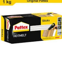 Pattex Hot Sticks, Transparente, &deg; 11 Mm, 50 Sticks, 1kg,