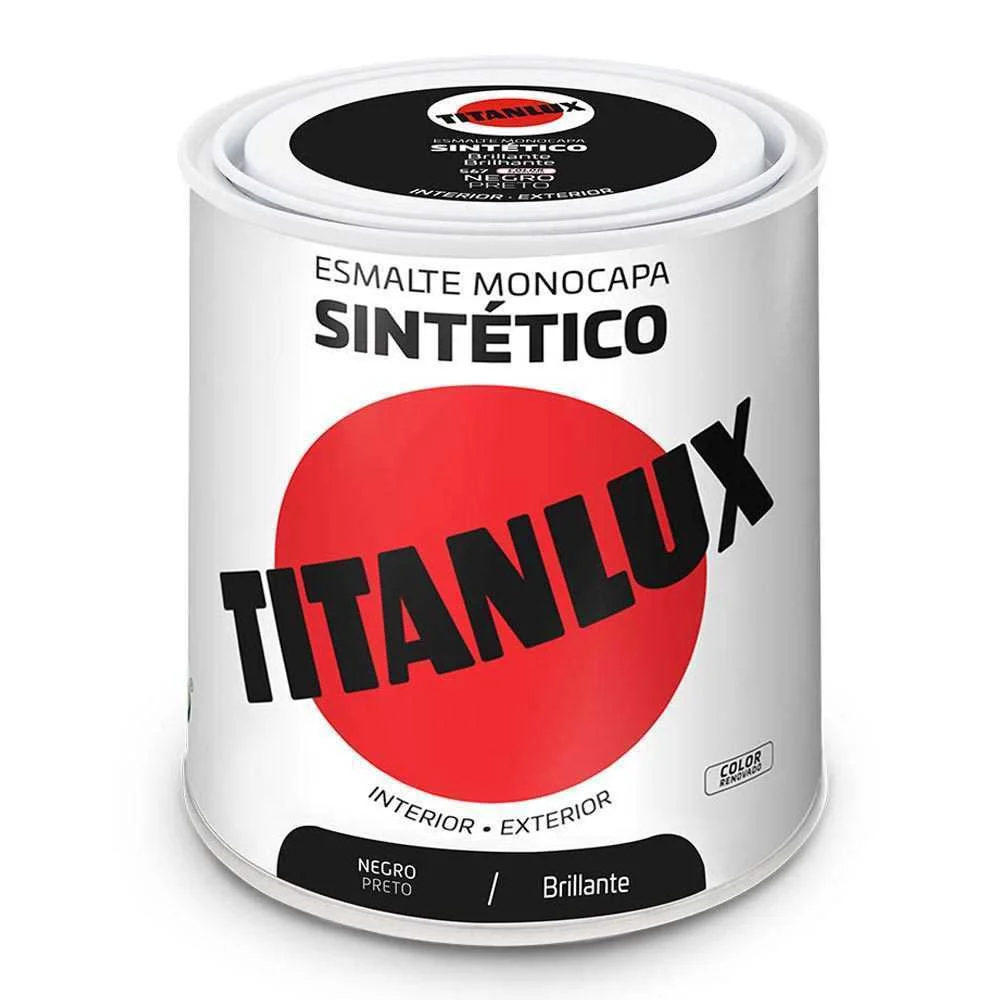 Esmalte Sint&eacute;tico Monocamada Brilhante Preto 250ml Titanlux 5808993