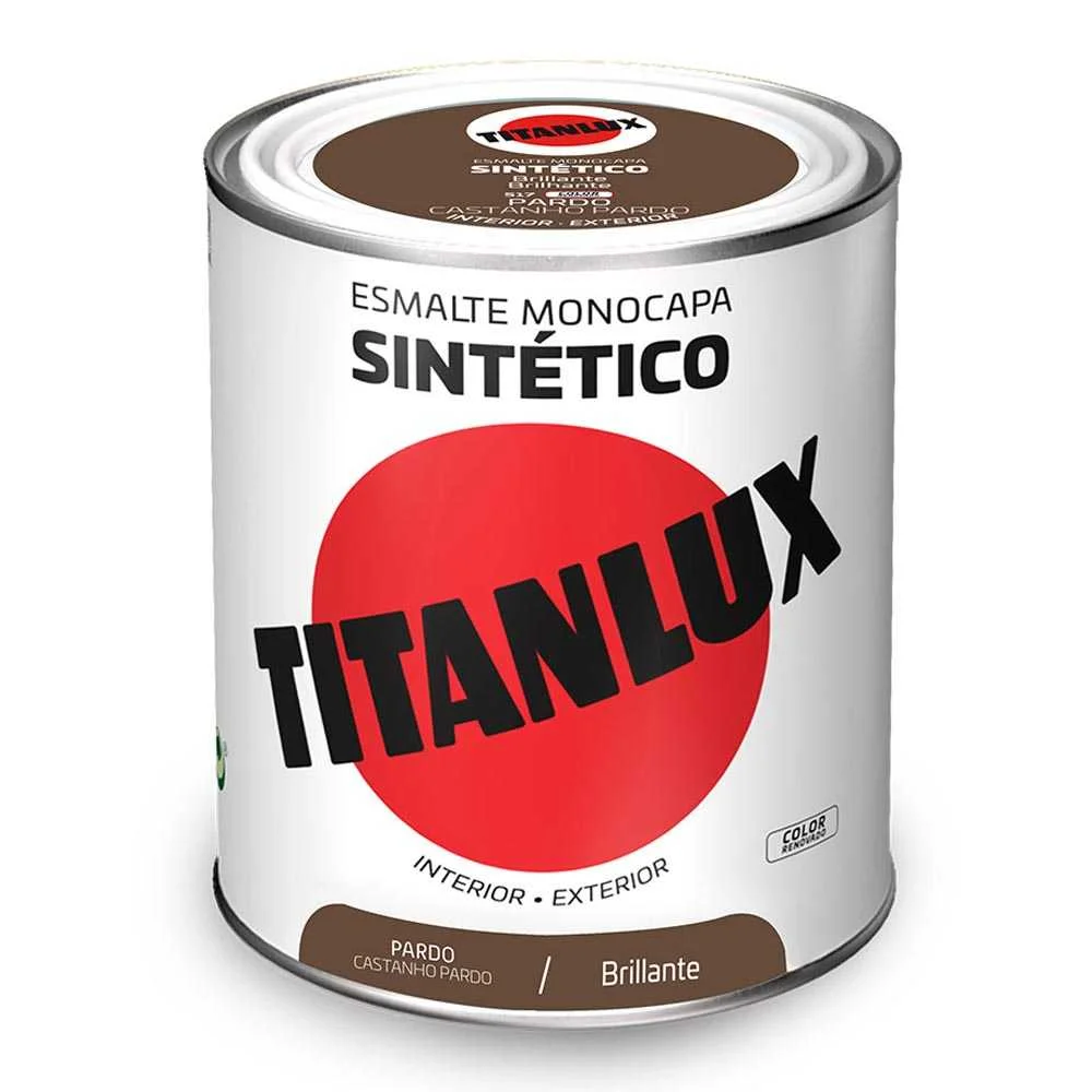 Esmalte Sint&eacute;tico Monocamada Brilhante Pardo 750m.