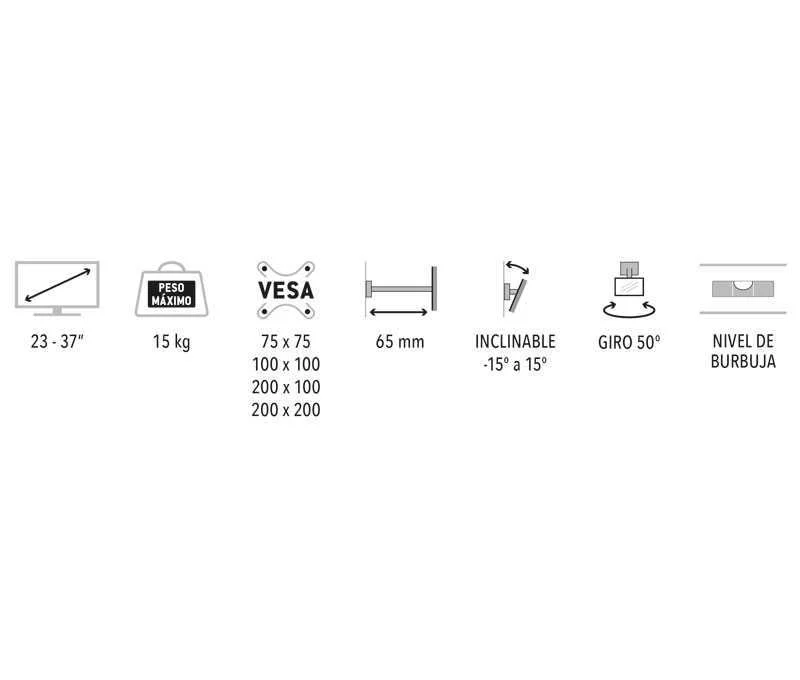 Suporte para Tv Led/Tft de 23" a 42"" com Inclina&ccedil;&atilde;o