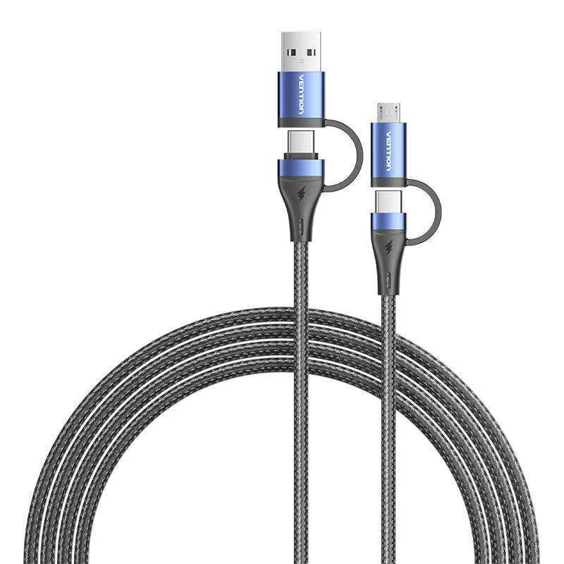 4in1 Usb Cable Usb 2.0 Vention Ctllh 1m (Black)