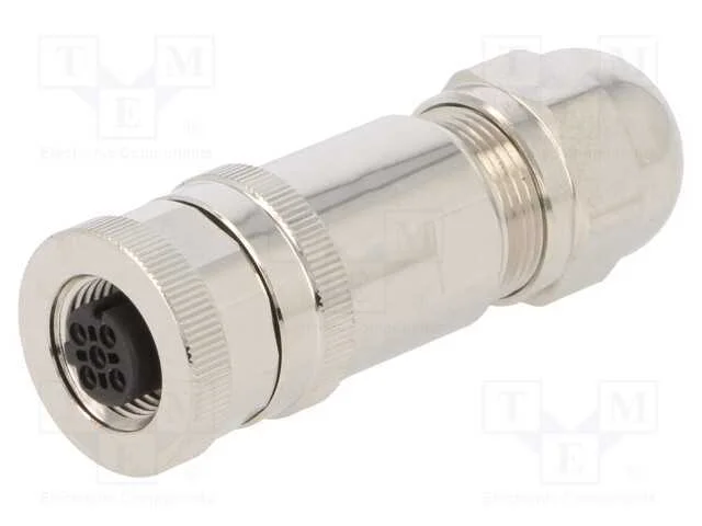 Ficha, M12, Pin: 4, F&ecirc;mea, C&oacute;digo D-Ethernet, com Cabo, Ip67, 250v