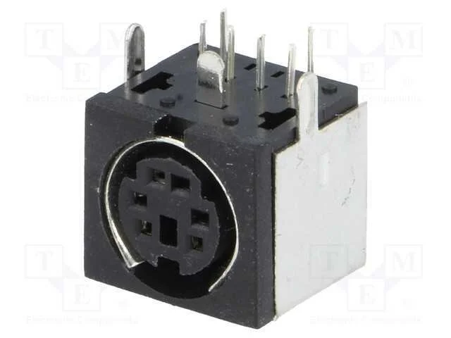 Tomada, DIN mini, f&ecirc;mea, PIN: 6, blindadas, THT, .