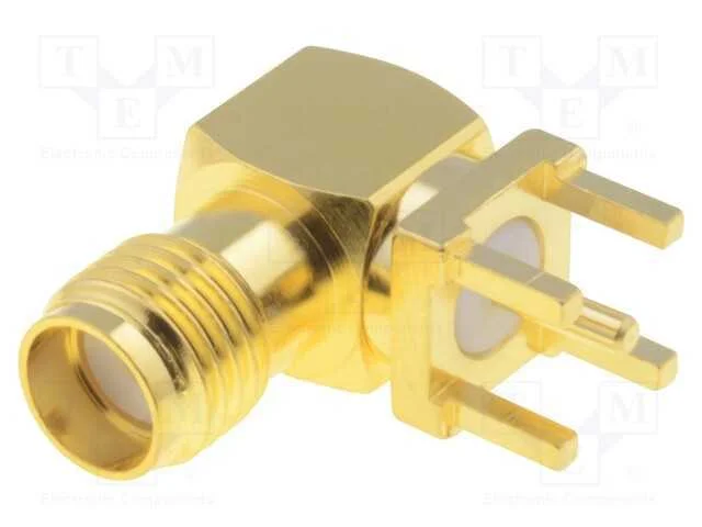 Tomada, Sma, F&ecirc;mea, Angulares 90, Tht, Ptfe, Dourado
