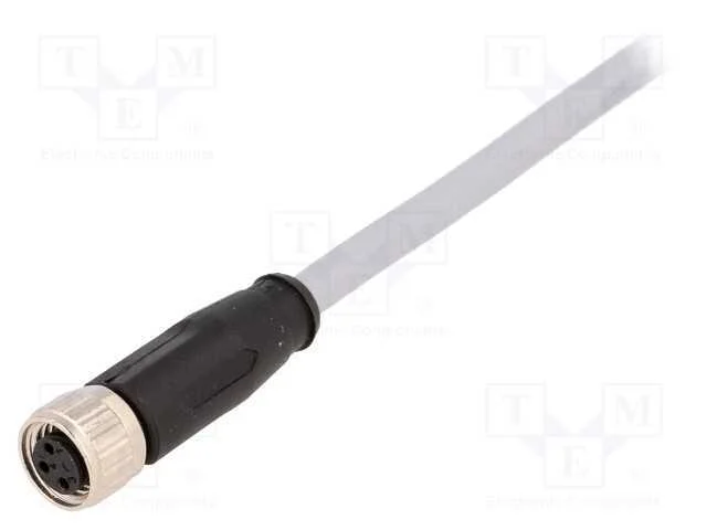Conector: M8, F&ecirc;mea, Pin: 3, Simples, com Cabo, Ficha, 0,5m, Pvc