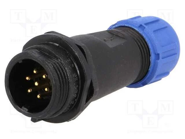 Ficha, Sp13, Macho, Pin: 7, Ip68, 4&divide;6,5mm, 5a, Solda, com Cabo, 125v