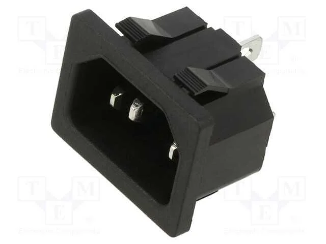 Conector: de alimenta&ccedil;&atilde;o, tomada, macho, 10A, 250.