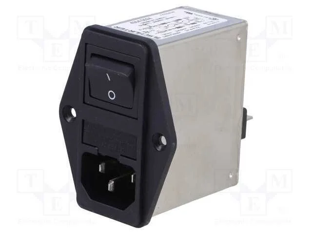 Conector: de alimenta&ccedil;&atilde;o, tomada, macho, 6A, 250V.
