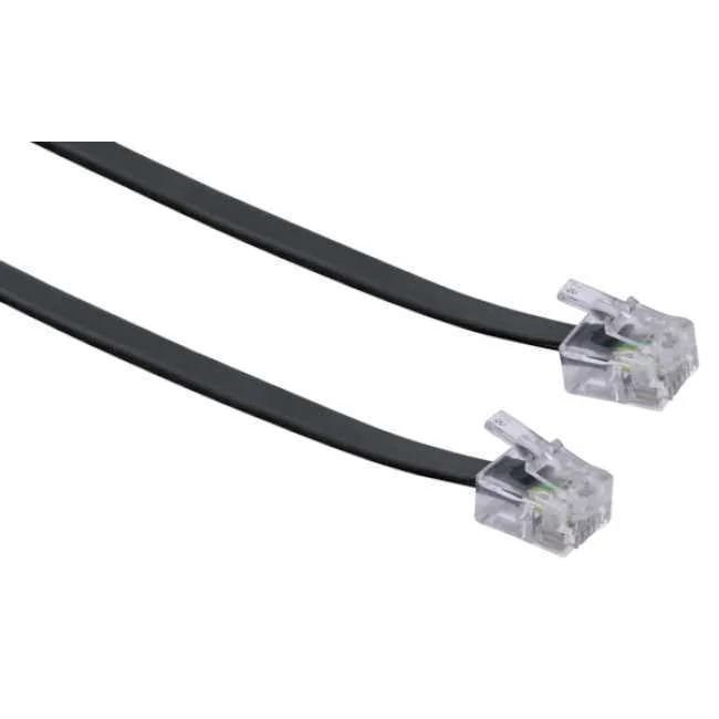 Schwaiger Tae Kabel Rj11 -> Rj11 6p4c 6m Schwarz Flach