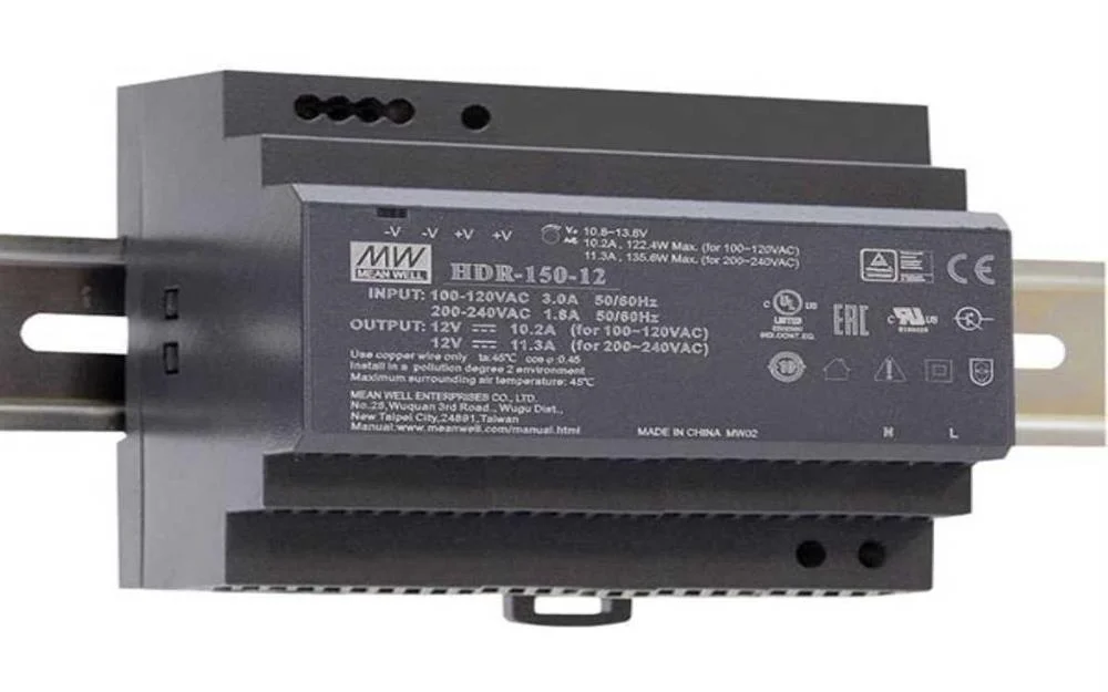 Fonte de Alimenta&ccedil;&atilde;o Industrial para Calha Din - Sa&iacute;da &Uacute;nica - 150 W - 12 V