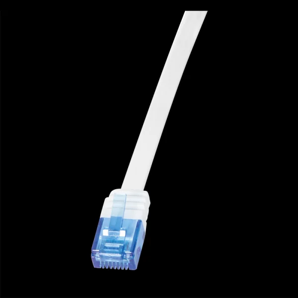 Logilink Flachpatchkabel Rj45 U/Utp Cat6 10.00m Wei&szlig;