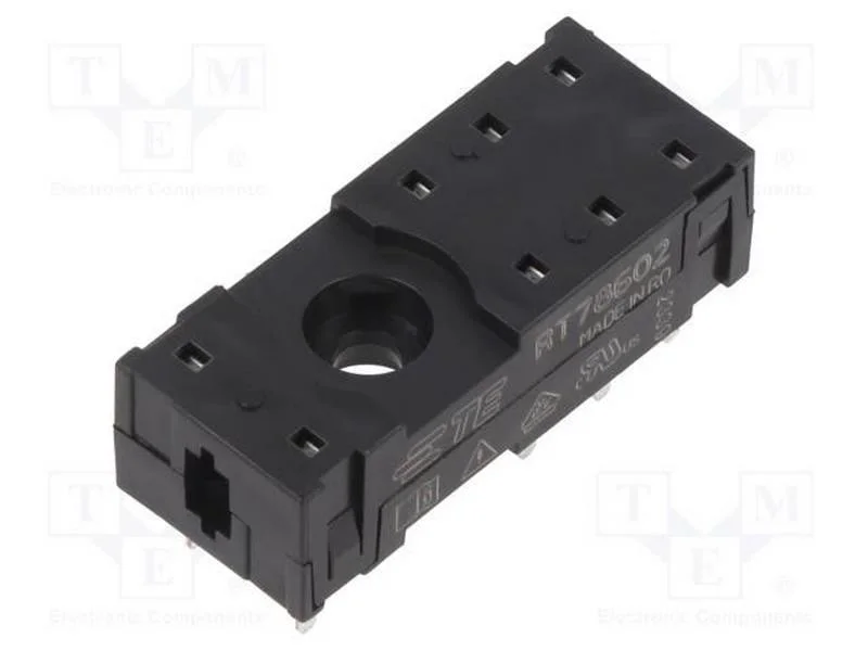 Base, Pin: 8, 16a, 240vac, Pcb,Tht, Pinos Redondos, -25&divide;70c