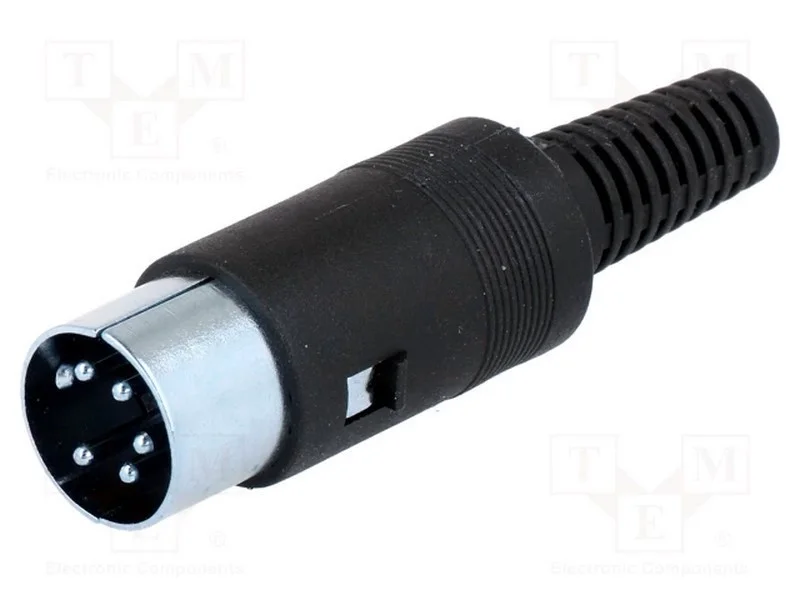 Ficha, Din, Macho, Pin: 5, Sistema: 240, Simples, com Cabo, Solda