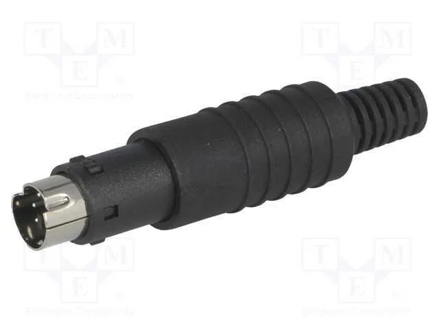 Ficha, DIN mini, macho, PIN: 6, com o anel protet.