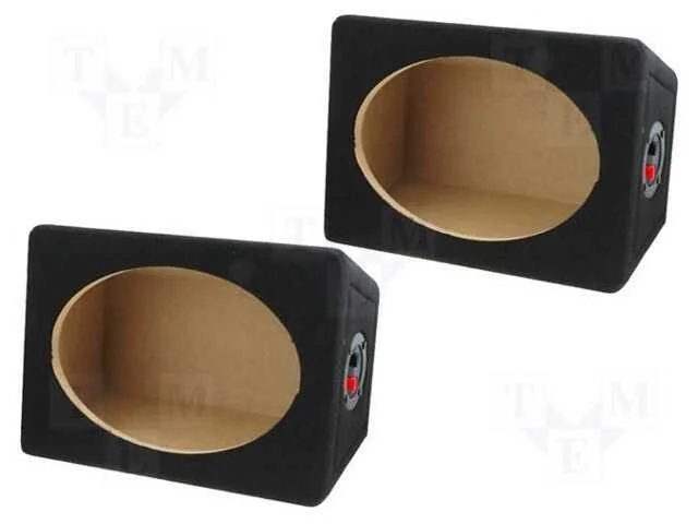 Carca&ccedil;a do alto-falante, MDF, preta, tecido, 6x9".