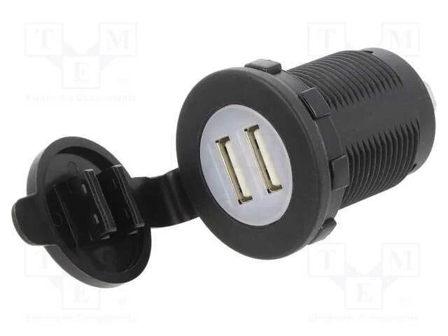 Alimentador de autom&oacute;vel, USB A tomada x2, Tens.a.