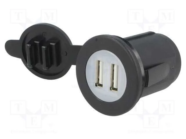 Alimentador de autom&oacute;vel, USB A tomada x2, Tens.a.